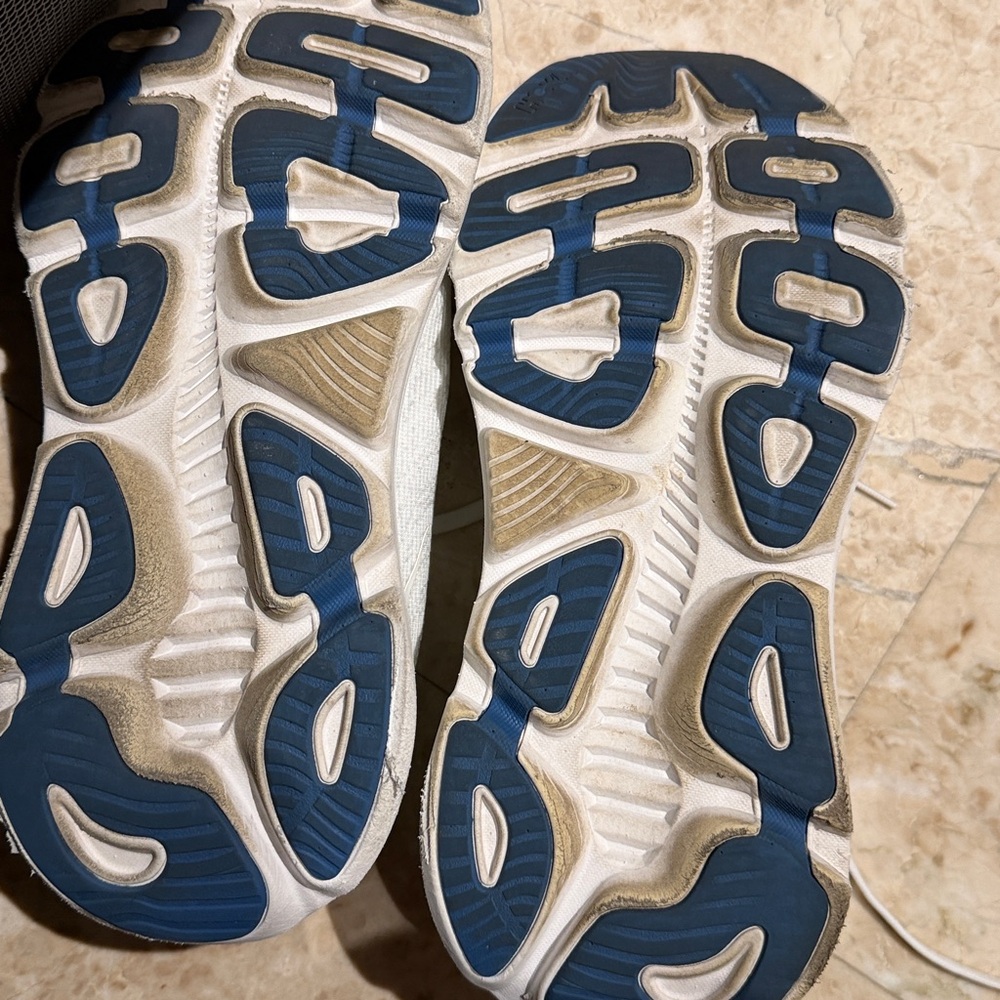 Hoka White and Blue Sneakers with Gold Logo - Picture 6 of 6